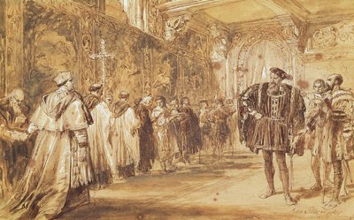 Hendrik VIII en kardinaal Thomas Wolsey, 1861 door John Gilbert